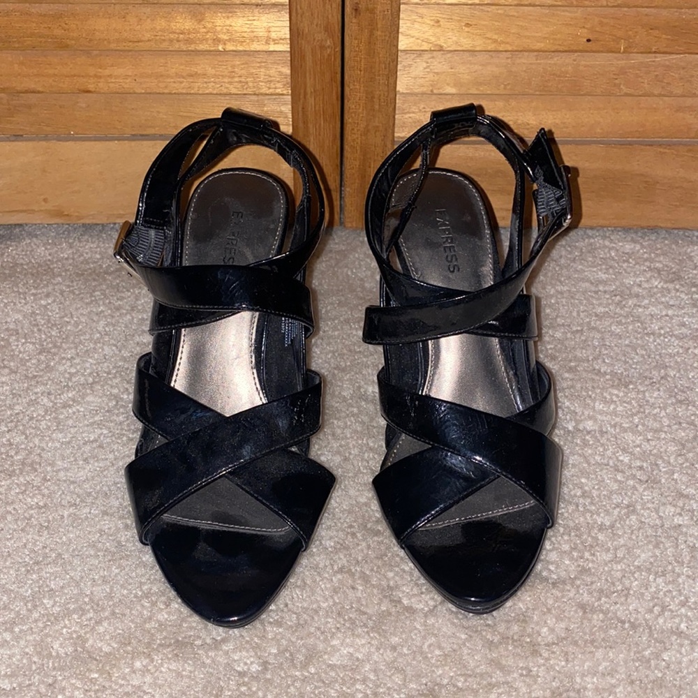 Express Strappy Black Heels 👠